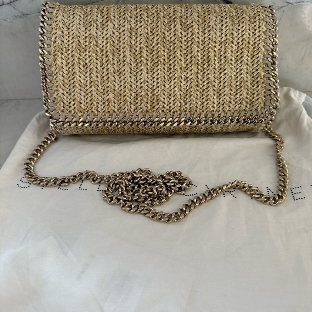 Stella McCartney Natural Beige Woven Crossbody with Gold Chain - Picture 13 of 13